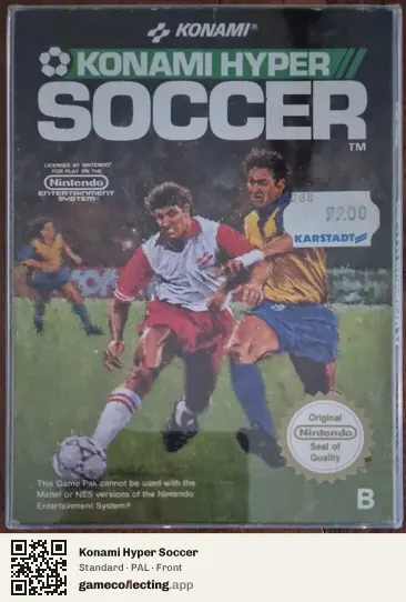 Konami Hyper Soccer Nintendo Entertainment System, PAL box front