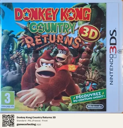 Donkey Kong Country Returns 3D Nintendo 3DS, France box front