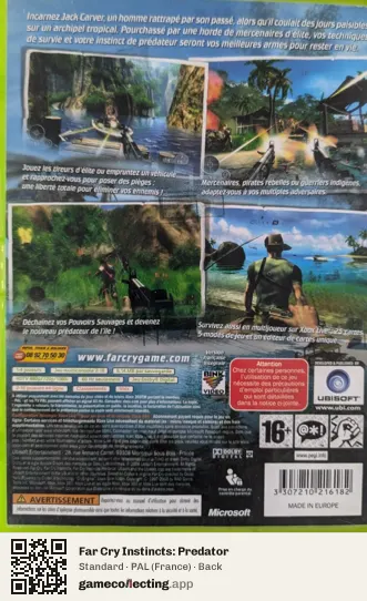 Far Cry Instincts: Predator Xbox 360, France box back