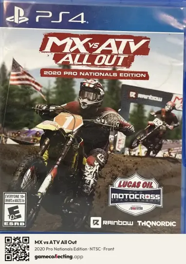 MX vs ATV All Out PlayStation 4, NTSC box front
