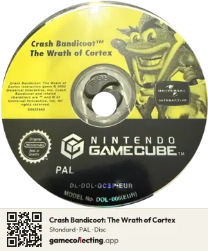 Crash Bandicoot: The Wrath of Cortex Nintendo GameCube, PAL disc