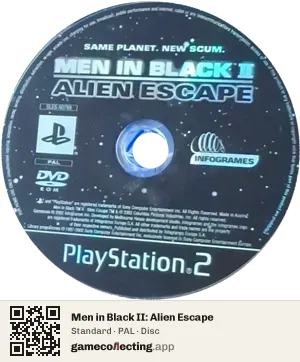 Men in Black II: Alien Escape PlayStation 2, PAL disc