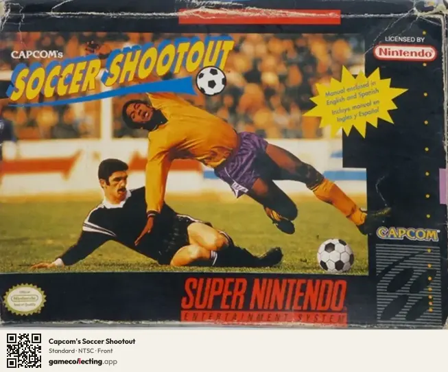 Capcom's Soccer Shootout Super Nintendo Entertainment System, NTSC box front