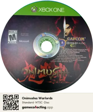 Onimusha: Warlords Xbox One, NTSC disc