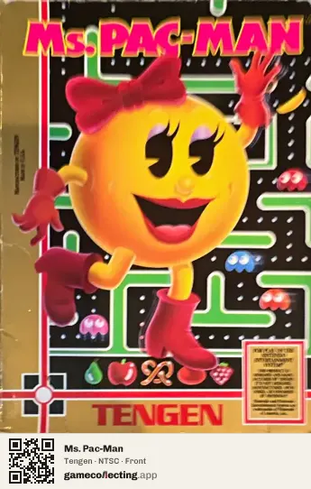 Ms. Pac-Man Nintendo Entertainment System, NTSC box front