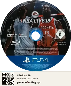NBA Live 18 PlayStation 4, PAL disc