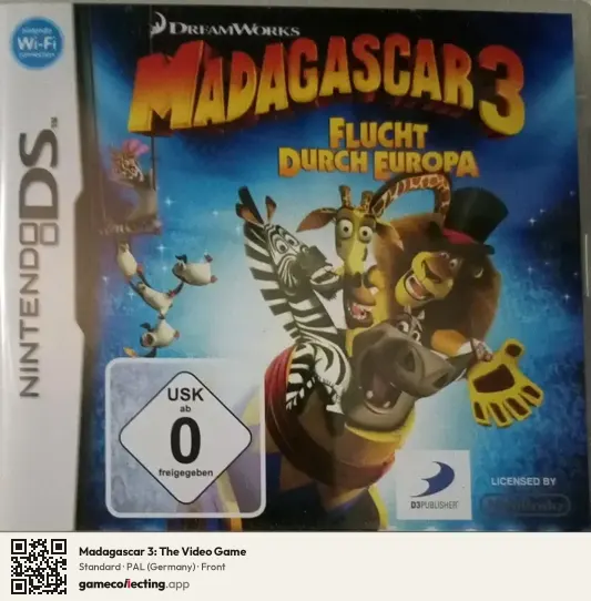 Madagascar 3: The Video Game Nintendo DS, Germany box front
