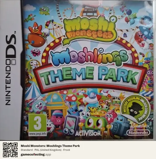 Moshi Monsters: Moshlings Theme Park Nintendo DS, United Kingdom box front