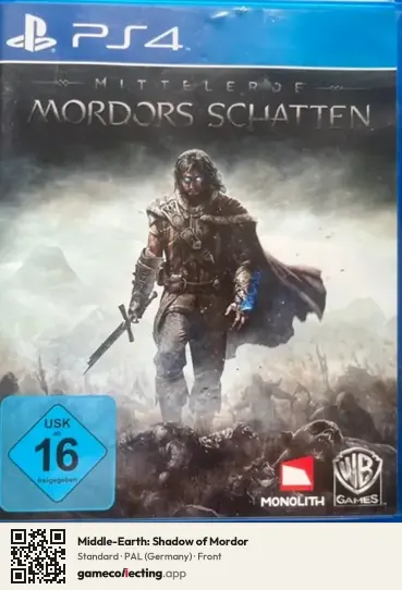 Middle-Earth: Shadow of Mordor PlayStation 4, Germany box front