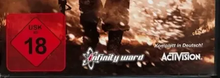 Call of Duty: Modern Warfare 2, the USK square on its front