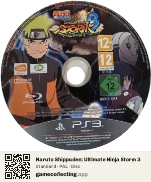 Naruto Shippuden: Ultimate Ninja Storm 3 PlayStation 3, PAL disc