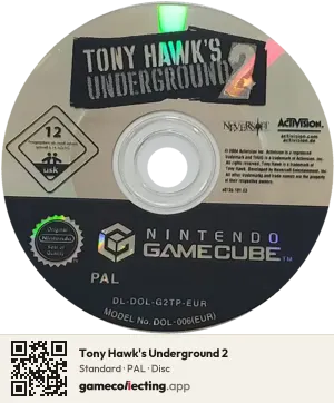 Tony Hawk's Underground 2 Nintendo GameCube, PAL disc
