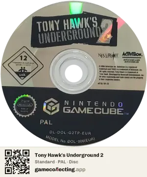 Tony Hawk's Underground 2 Nintendo GameCube, PAL disc