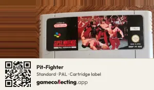 Pit-Fighter Super Nintendo Entertainment System, PAL cartridge label