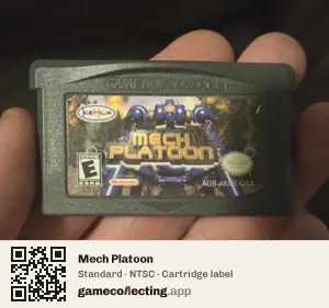 Mech Platoon Game Boy Advance, NTSC cartridge label