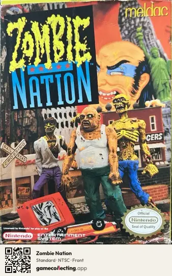 Zombie Nation Nintendo Entertainment System, NTSC box front