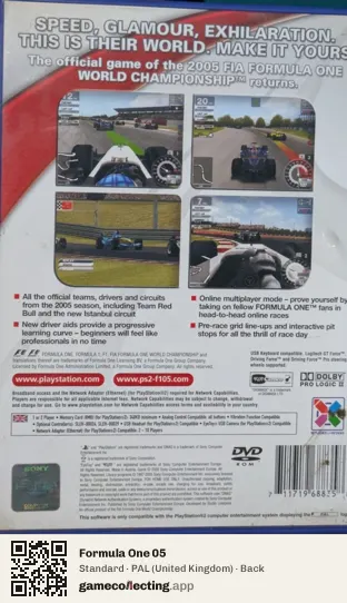 Formula One 05 PlayStation 2, United Kingdom box back