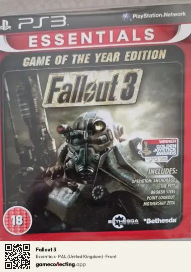 Fallout 3 PlayStation 3, United Kingdom box front