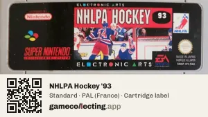 NHLPA Hockey '93 Super Nintendo Entertainment System, PAL cartridge label