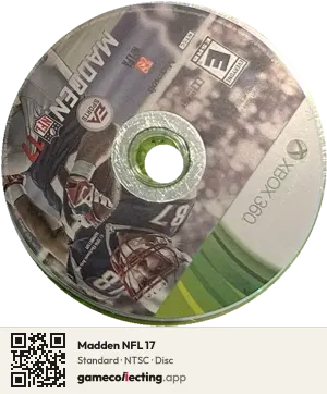 Madden NFL 17 Xbox 360, NTSC disc