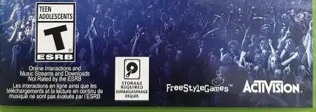 Guitar Hero Live, the ESRB box on its front