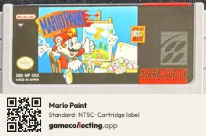 Mario Paint Super Nintendo Entertainment System, NTSC cartridge label