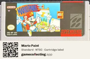 Mario Paint Super Nintendo Entertainment System, NTSC cartridge label