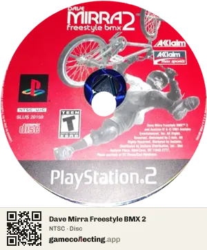 Dave Mirra Freestyle BMX 2 PlayStation 2, NTSC disc