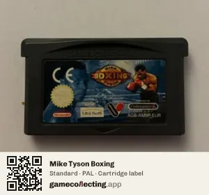 Mike Tyson Boxing Game Boy Advance, PAL cartridge label