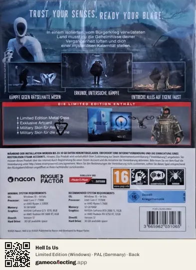 Hell Is Us Computer, Germany box back