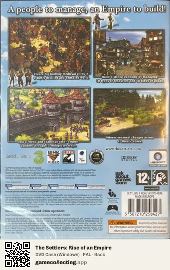 The Settlers: Rise of an Empire Computer, PAL box back
