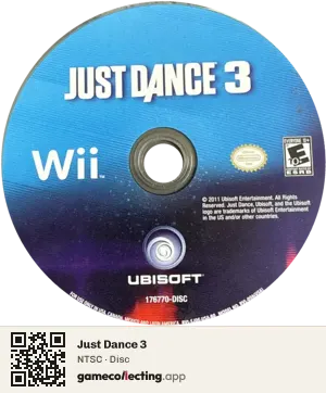 Just Dance 3 Nintendo Wii, NTSC disc