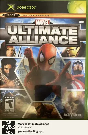 Marvel: Ultimate Alliance Xbox, NTSC box front