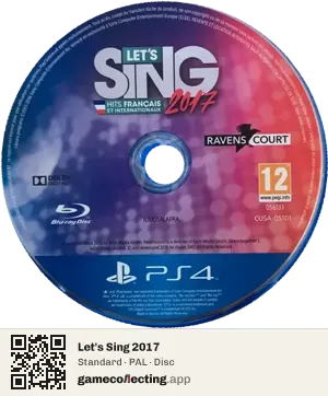 Let's Sing 2017 PlayStation 4, PAL disc