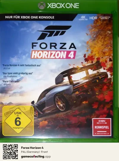Forza Horizon 4 Xbox One, Germany box front