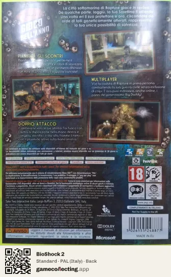 BioShock 2 Xbox 360, Italy box back