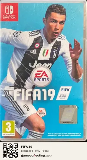 FIFA 19 Nintendo Switch, PAL box front