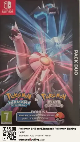 Pokémon Brilliant Diamond / Pokémon Shining Pearl Nintendo Switch, France box front