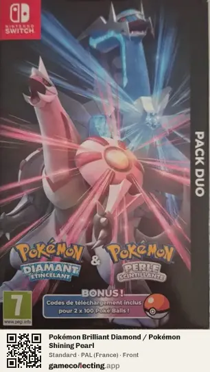 Pokémon Brilliant Diamond / Pokémon Shining Pearl Nintendo Switch, France box front
