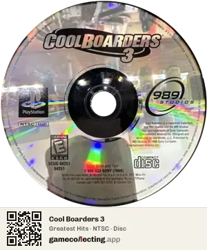 Cool Boarders 3 PlayStation, NTSC disc