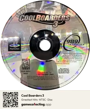 Cool Boarders 3 PlayStation, NTSC disc