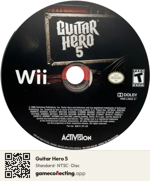 Guitar Hero 5 Nintendo Wii, NTSC disc