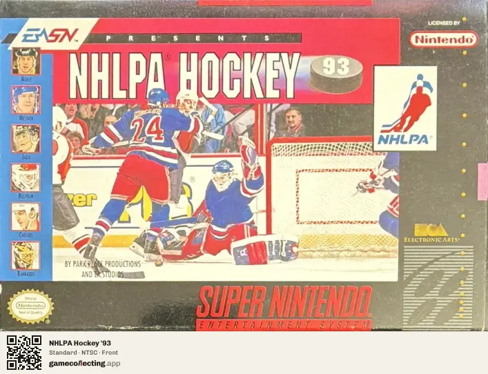 NHLPA Hockey '93 Super Nintendo Entertainment System, NTSC box front