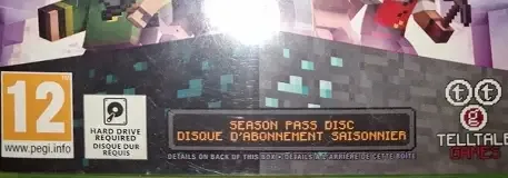 Minecraft: Story Mode, the PEGI square on its front