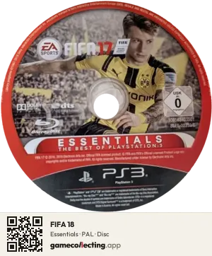 FIFA 18 PlayStation 3, PAL disc