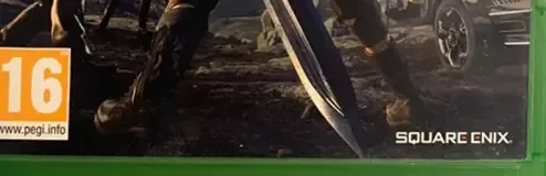 Final Fantasy XV, the PEGI square on its front