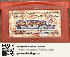 Pokémon FireRed Version Game Boy Advance, Asia cartridge label
