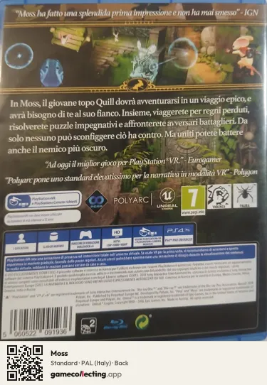 Moss PlayStation 4, Italy box back
