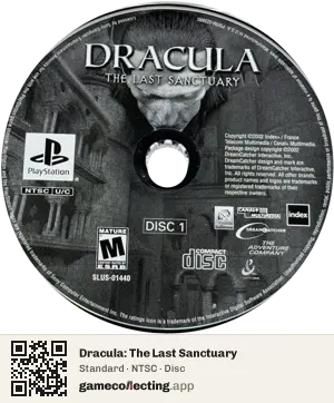 Dracula: The Last Sanctuary PlayStation, NTSC disc