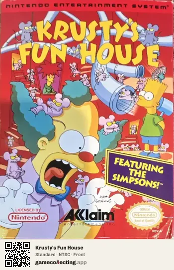 Krusty's Fun House Nintendo Entertainment System, NTSC box front
